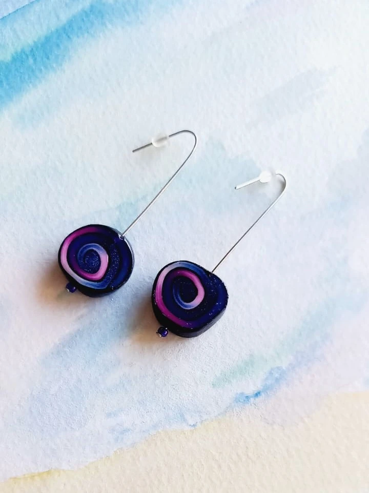 boucles coloridas madeira metal novas 5 cm – photo 3
